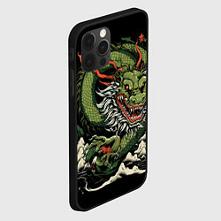Чехол для iPhone 12 Pro Max Символ года зеленый дракон, цвет: 3D-черный — фото 2