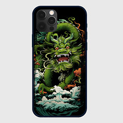 Чехол для iPhone 12 Pro Max Зеленый дракон символ года, цвет: 3D-черный