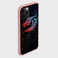 Чехол для iPhone 12 Pro Max Дракон млечный путь, цвет: 3D-светло-розовый — фото 2