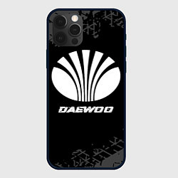 Чехол для iPhone 12 Pro Max Daewoo speed на темном фоне со следами шин, цвет: 3D-черный