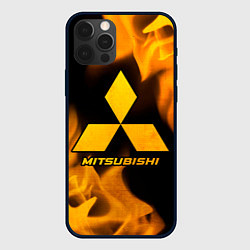 Чехол для iPhone 12 Pro Max Mitsubishi - gold gradient, цвет: 3D-черный