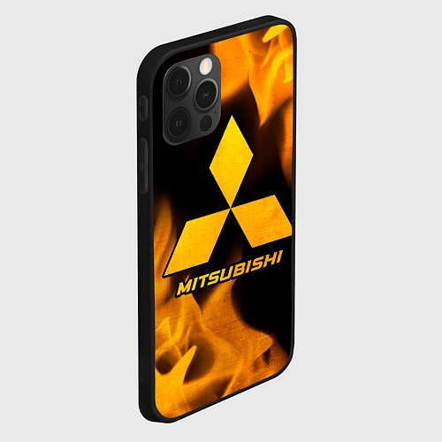 Чехол iPhone 12 Pro Max Mitsubishi - gold gradient / 3D-Черный – фото 2