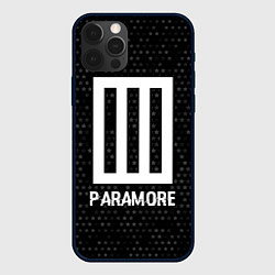 Чехол для iPhone 12 Pro Max Paramore glitch на темном фоне, цвет: 3D-черный