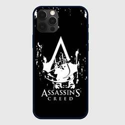 Чехол для iPhone 12 Pro Max Assassins Creed белые краски, цвет: 3D-черный