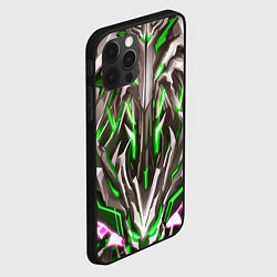 Чехол для iPhone 12 Pro Max Зелёная киберпанк броня, цвет: 3D-черный — фото 2