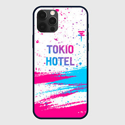 Чехол для iPhone 12 Pro Max Tokio Hotel neon gradient style посередине, цвет: 3D-черный