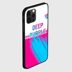 Чехол для iPhone 12 Pro Max Deep Purple neon gradient style посередине, цвет: 3D-черный — фото 2