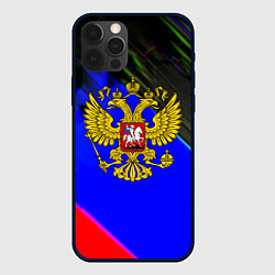 Чехол для iPhone 12 Pro Max Герб РФ патриотический стиль, цвет: 3D-черный