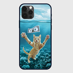 Чехол для iPhone 12 Pro Max Nirvana Cat, цвет: 3D-черный