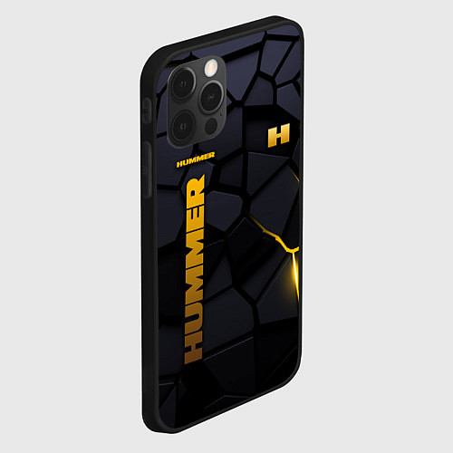 Чехол iPhone 12 Pro Max Hummer - плиты с эффектом свечения / 3D-Черный – фото 2