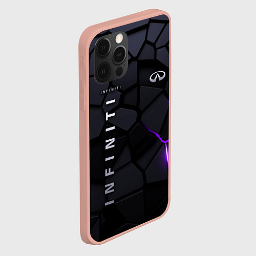 Чехол iPhone 12 Pro Max Infiniti - плиты с эффектом свечения / 3D-Светло-розовый – фото 2
