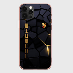 Чехол для iPhone 12 Pro Max Porsche - плиты с эффектом свечения, цвет: 3D-светло-розовый