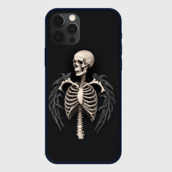 Чехол для iPhone 12 Pro Max Необычный скелет с крыльями, цвет: 3D-черный
