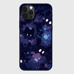 Чехол для iPhone 12 Pro Max Фиолетовые котики, цвет: 3D-черный