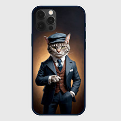 Чехол для iPhone 12 Pro Max Кот в стиле Томаса Шелби - Острые козырьки, цвет: 3D-черный