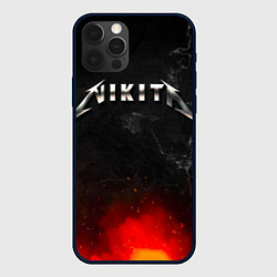 Чехол для iPhone 12 Pro Max Никита в стиле Металлика - огонь и искры, цвет: 3D-черный