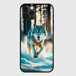 Чехол для iPhone 12 Pro Max Волк в темном лесу, цвет: 3D-черный