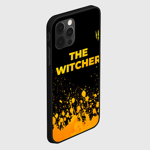 Чехол iPhone 12 Pro Max The Witcher - gold gradient посередине / 3D-Черный – фото 2