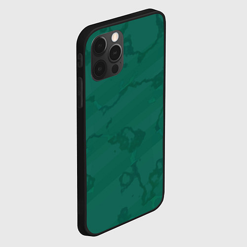 Чехол iPhone 12 Pro Max Серо-зеленые разводы / 3D-Черный – фото 2
