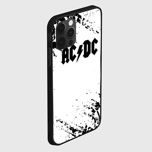 Чехол iPhone 12 Pro Max ACDC rock collection краски черепа / 3D-Черный – фото 2