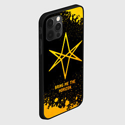 Чехол для iPhone 12 Pro Max Bring Me the Horizon - gold gradient, цвет: 3D-черный — фото 2