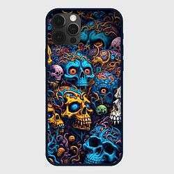 Чехол для iPhone 12 Pro Max Psy skulls, цвет: 3D-черный