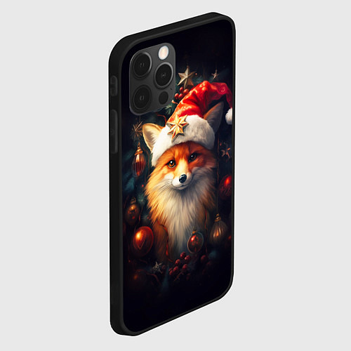 Чехол iPhone 12 Pro Max New year s fox / 3D-Черный – фото 2