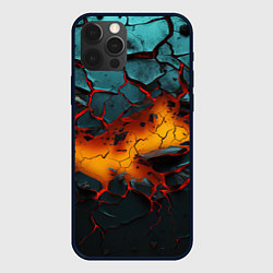 Чехол для iPhone 12 Pro Max Разлом неоновых плит, цвет: 3D-черный