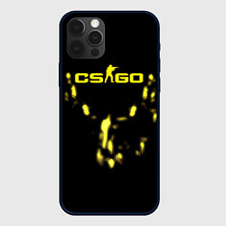 Чехол для iPhone 12 Pro Max CS GO краски желтые, цвет: 3D-черный