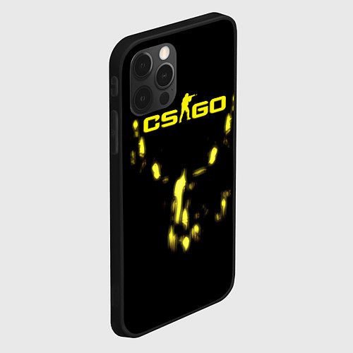 Чехол iPhone 12 Pro Max CS GO краски желтые / 3D-Черный – фото 2