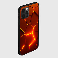 Чехол для iPhone 12 Pro Max Плиты абстрактные огненные, цвет: 3D-черный — фото 2
