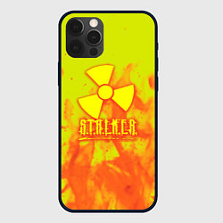 Чехол для iPhone 12 Pro Max Stalker yellow flame, цвет: 3D-черный