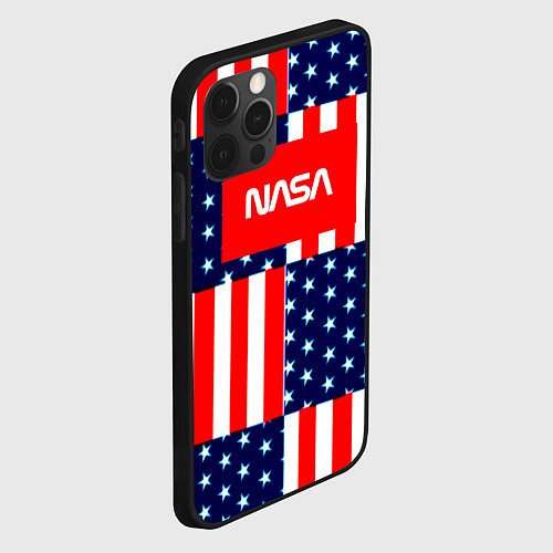 Чехол iPhone 12 Pro Max NASA usa space logo / 3D-Черный – фото 2