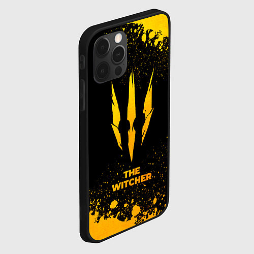 Чехол iPhone 12 Pro Max The Witcher - gold gradient / 3D-Черный – фото 2