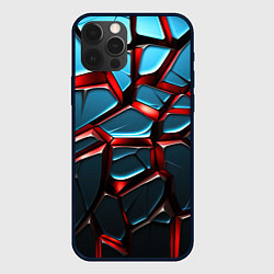 Чехол для iPhone 12 Pro Max Синие плиты с красными стеклами, цвет: 3D-черный