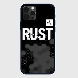 Чехол для iPhone 12 Pro Max Rust glitch на темном фоне посередине, цвет: 3D-черный