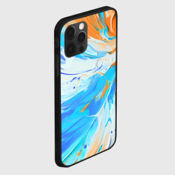 Чехол для iPhone 12 Pro Max Голубая и оранжевая краска, цвет: 3D-черный — фото 2