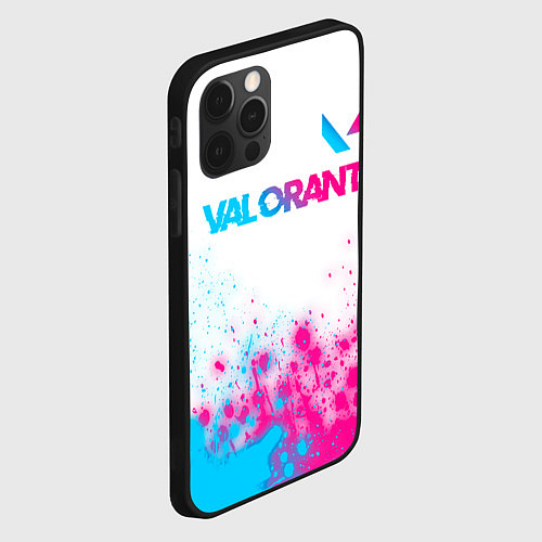 Чехол iPhone 12 Pro Max Valorant neon gradient style посередине / 3D-Черный – фото 2