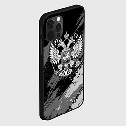 Чехол для iPhone 12 Pro Max Россия - серый монохромный, цвет: 3D-черный — фото 2