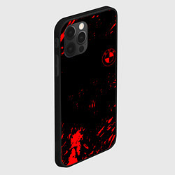 Чехол для iPhone 12 Pro Max BMW красные краски на чёрном, цвет: 3D-черный — фото 2
