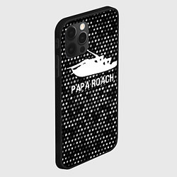 Чехол для iPhone 12 Pro Max Papa Roach glitch на темном фоне, цвет: 3D-черный — фото 2