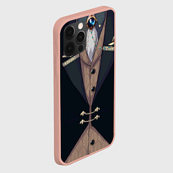 Чехол для iPhone 12 Pro Max Фрак тёмно-зелёный с хлястиком, цвет: 3D-светло-розовый — фото 2