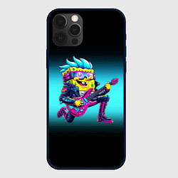 Чехол для iPhone 12 Pro Max Sponge Bob - rock guitarist - ai art, цвет: 3D-черный