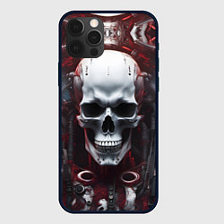Чехол для iPhone 12 Pro Max Киберпанк череп с дреддами, цвет: 3D-черный