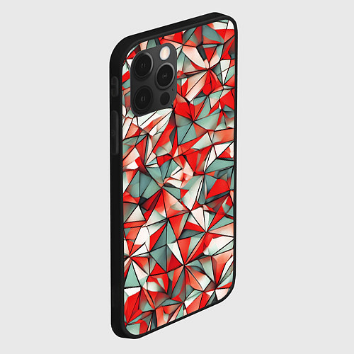 Чехол iPhone 12 Pro Max Маленькие красные треугольники / 3D-Черный – фото 2