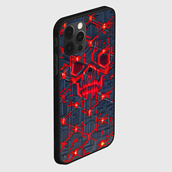 Чехол для iPhone 12 Pro Max Красная неоновая сеть, цвет: 3D-черный — фото 2
