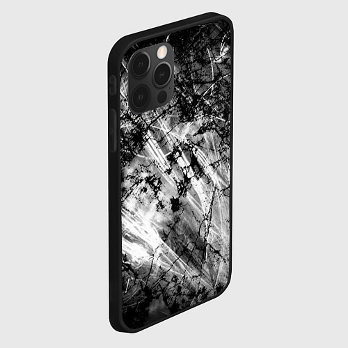 Чехол iPhone 12 Pro Max Чёрный мрамор / 3D-Черный – фото 2