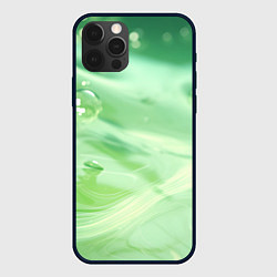 Чехол для iPhone 12 Pro Max Зеленая вода с пузырями, цвет: 3D-черный