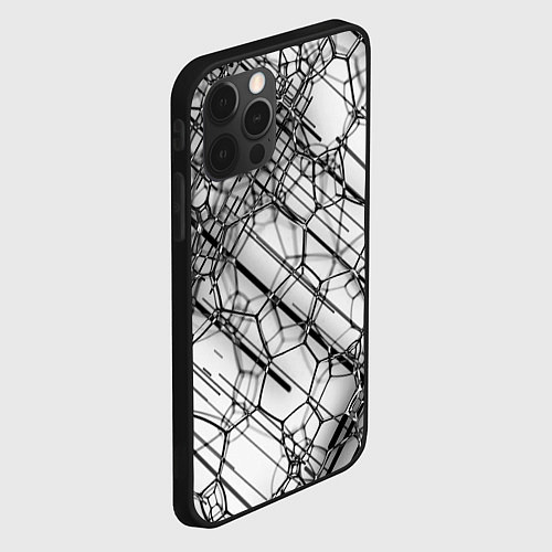 Чехол iPhone 12 Pro Max Зеркальные узоры / 3D-Черный – фото 2