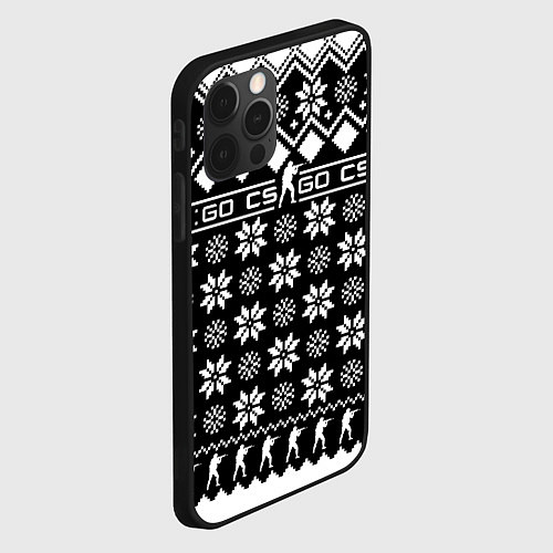 Чехол iPhone 12 Pro Max CS GO christmas sweater / 3D-Черный – фото 2